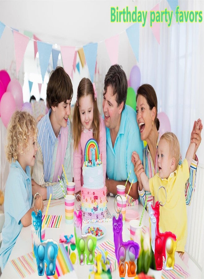 مجموعة رواكوا المكونة من 100 عبوة من فقاعات الضغط على شكل لاما صغيرة الحجم مع سلسلة مفاتيح، مثالية كهدايا لحفلات أعياد الميلاد الصيفية الصغيرة وجوائز للطلاب في الفصول الدراسية. - Image 4